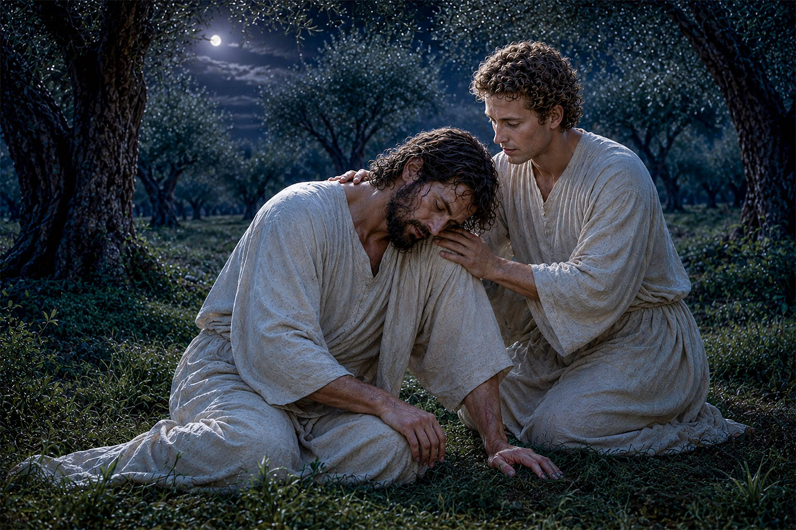 An angel strengthens Jesus in Gethsemane